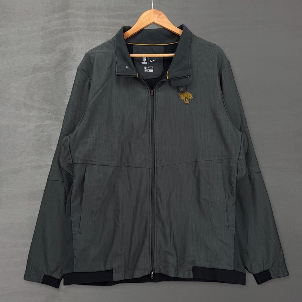 New Nike Jacksonville Jaguars NFL Jacket Grey Full Zip Onfield 924400-060 XL